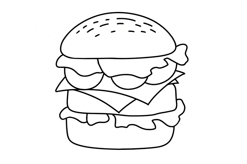 tranh tô màu hamburger 28