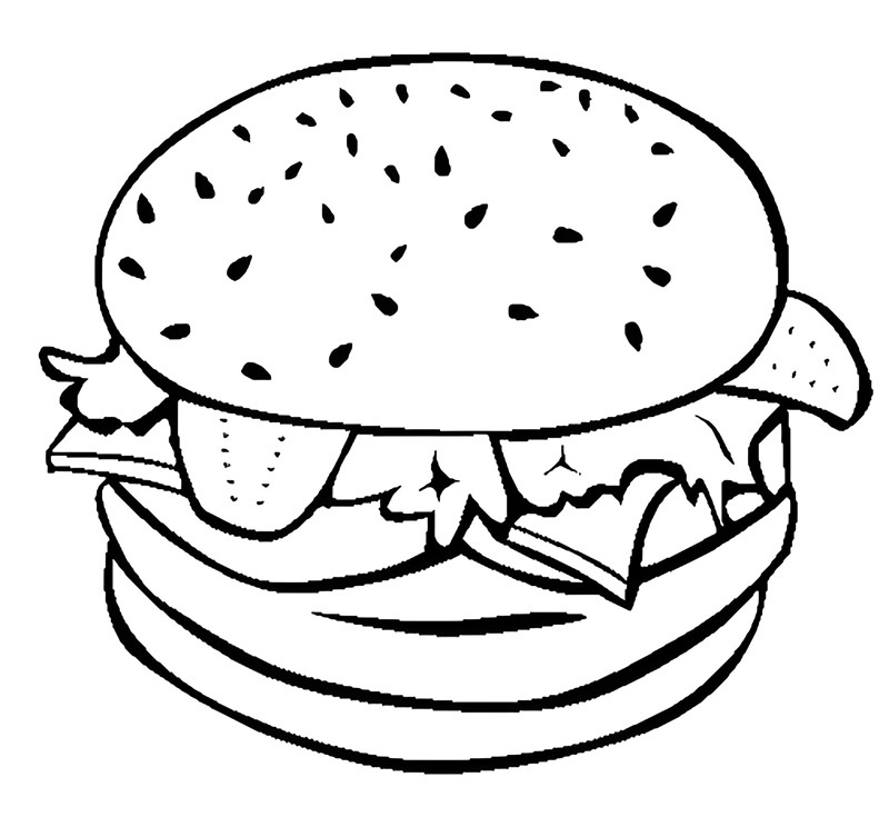 tranh tô màu hamburger 30