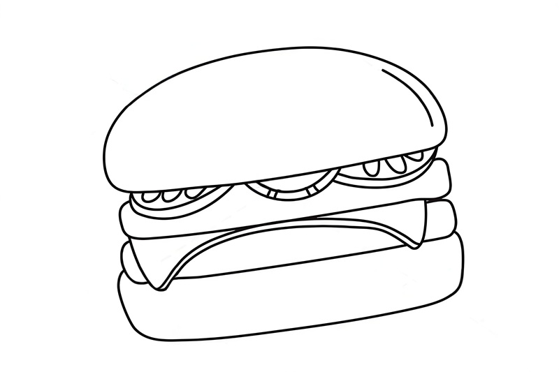 tranh tô màu hamburger 31