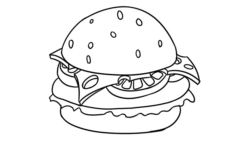 tranh tô màu hamburger 32