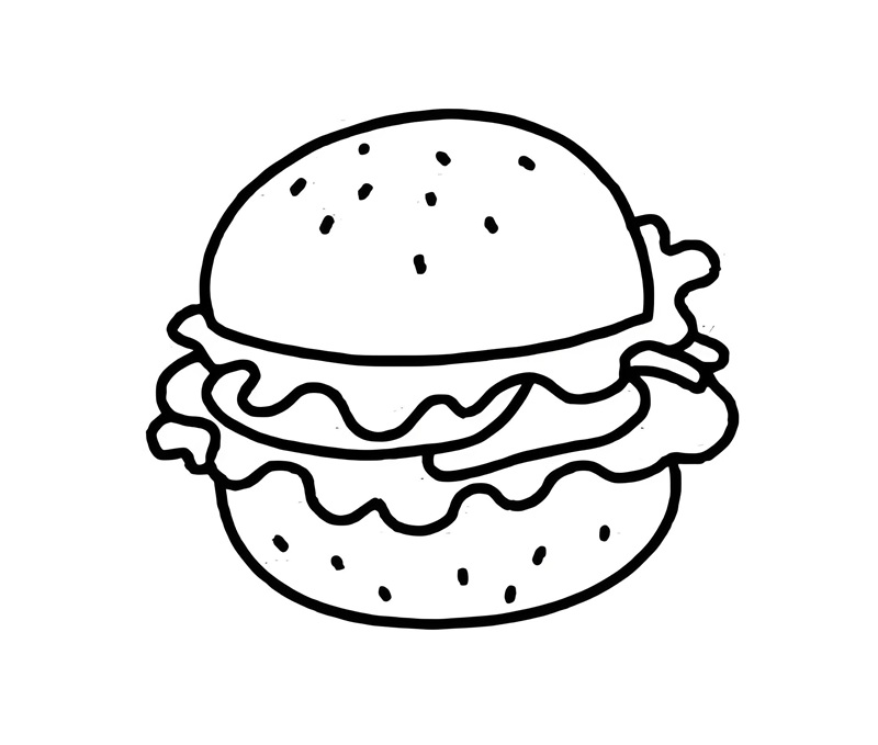 tranh tô màu hamburger 33 