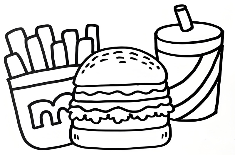 tranh tô màu hamburger 36