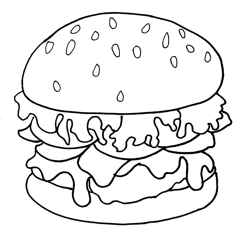 tranh tô màu hamburger 37