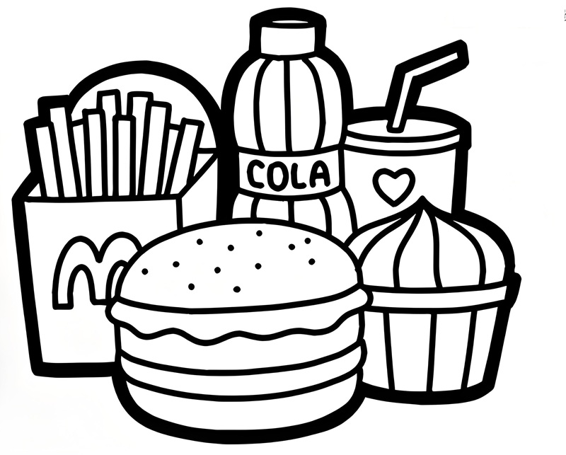 tranh tô màu hamburger 40