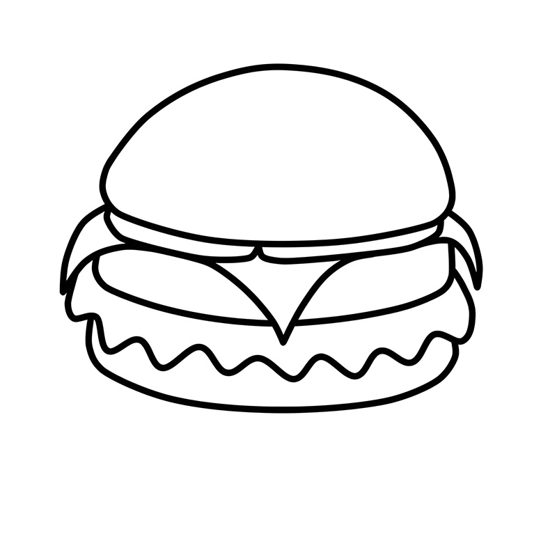 tranh tô màu hamburger 5