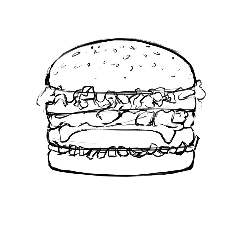 tranh tô màu hamburger 6