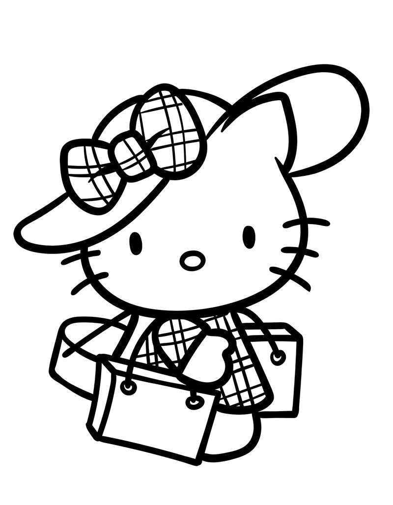 tranh tô màu hello kitty