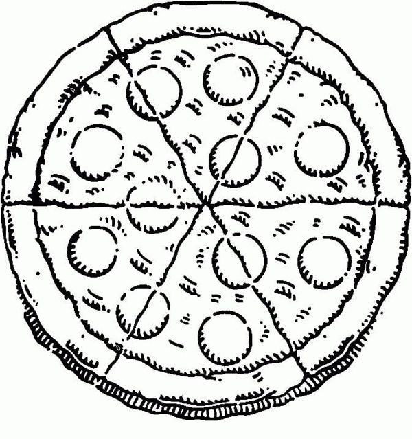 tranh tô màu bánh pizza 17