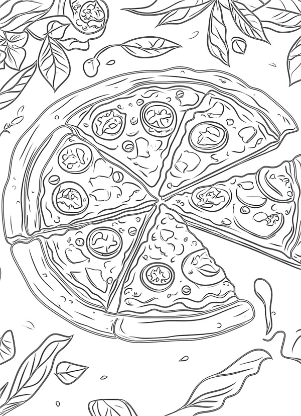 tranh tô màu bánh pizza 20