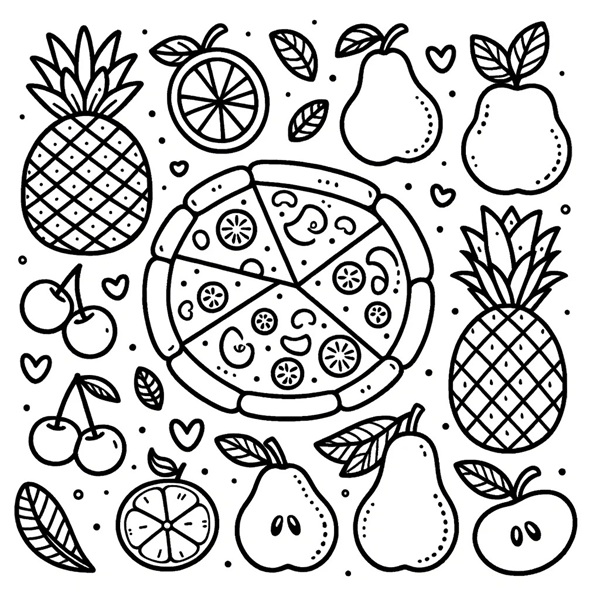 tranh tô màu bánh pizza 22