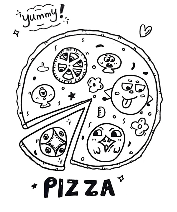 tranh tô màu bánh pizza 27
