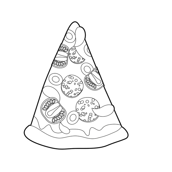 tranh tô màu bánh pizza 30