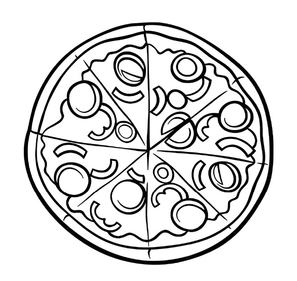 tranh tô màu bánh pizza 31