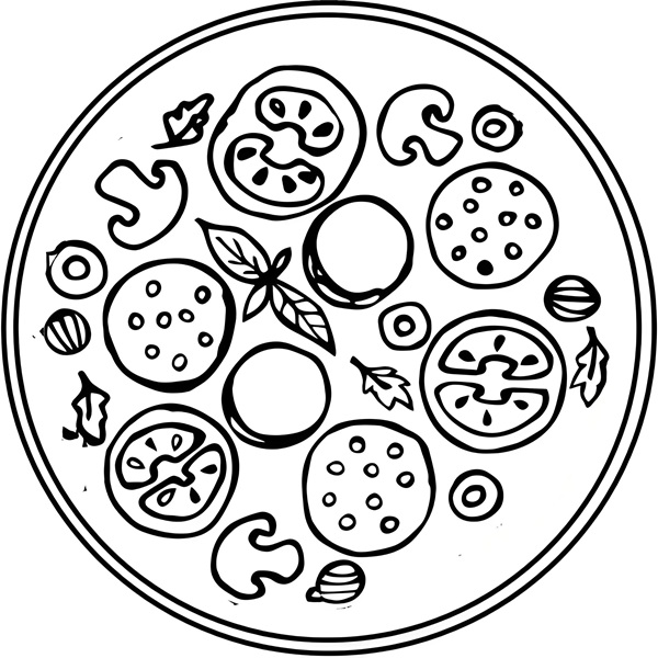 tranh tô màu bánh pizza 33