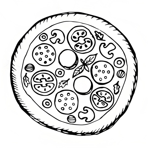 tranh tô màu bánh pizza 34