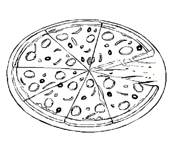 tranh tô màu bánh pizza 38