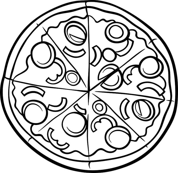 tranh tô màu bánh pizza 