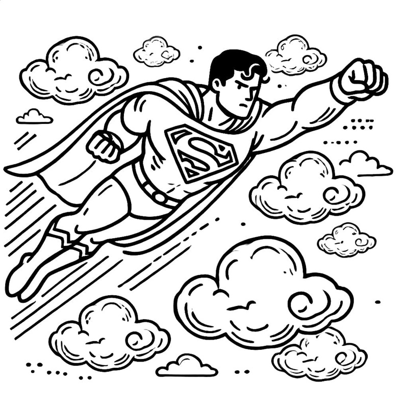 tranh tô màu superman 17