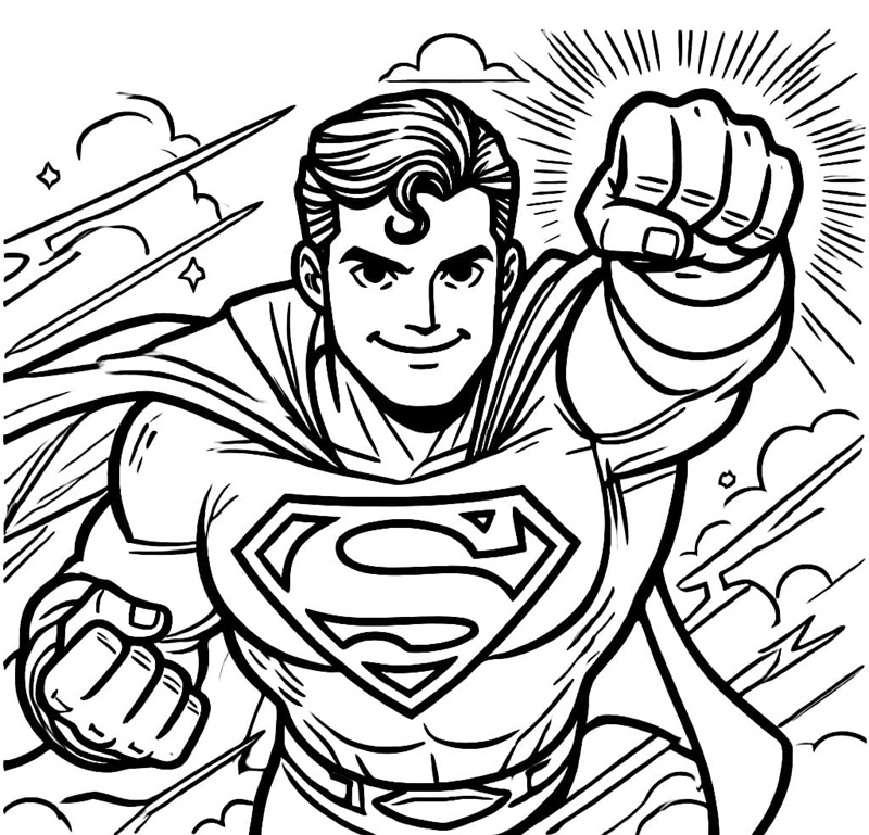 tranh tô màu superman 