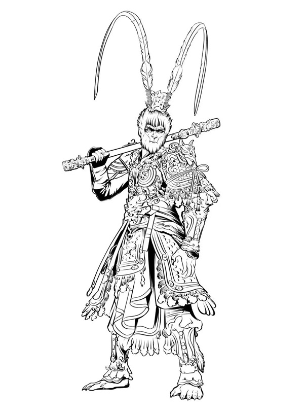 tranh tô màu tôn ngộ không 12