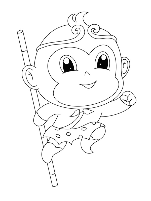tranh tô màu tôn ngộ không 8