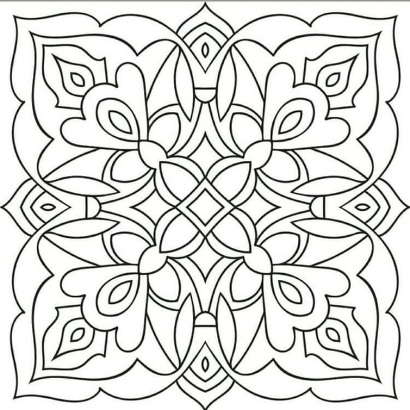 tranh tô màu trang trí hình vuông 2
