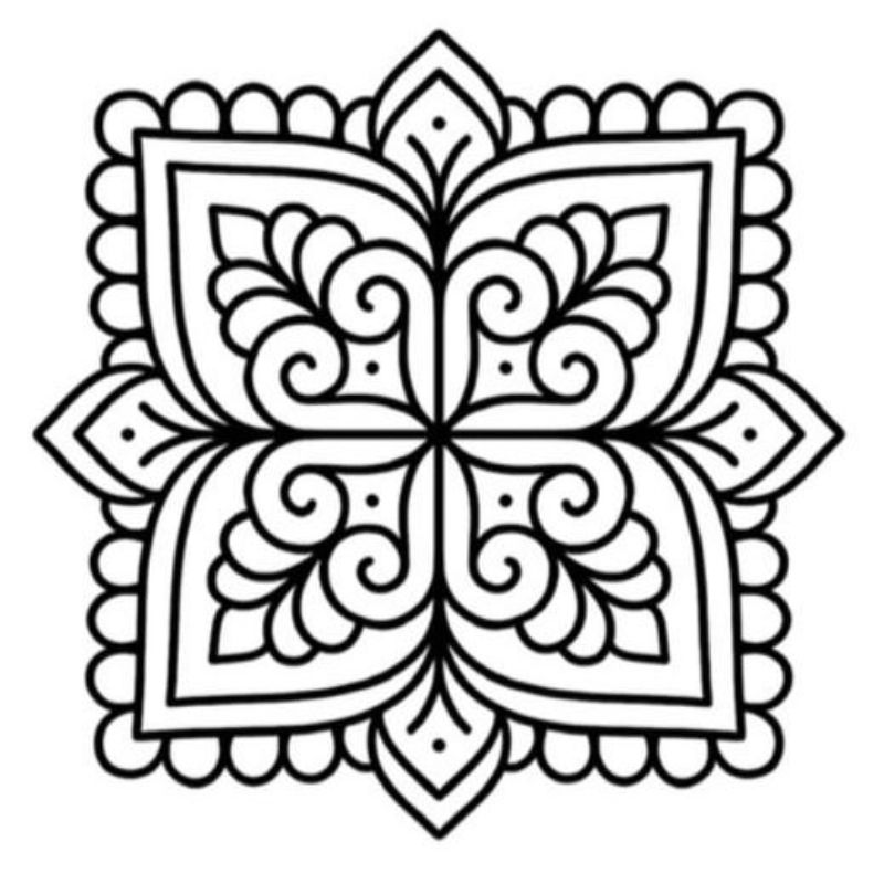 tranh tô màu trang trí hình vuông 20