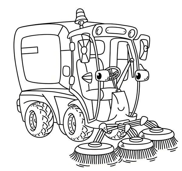 tranh tô màu xe chở rác 23