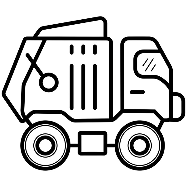 tranh tô màu xe chở rác 25