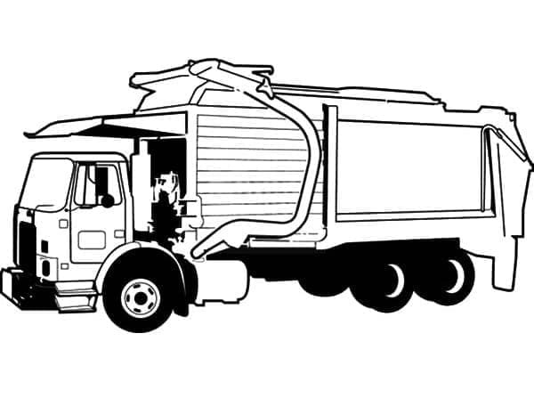 tranh tô màu xe chở rác 28 