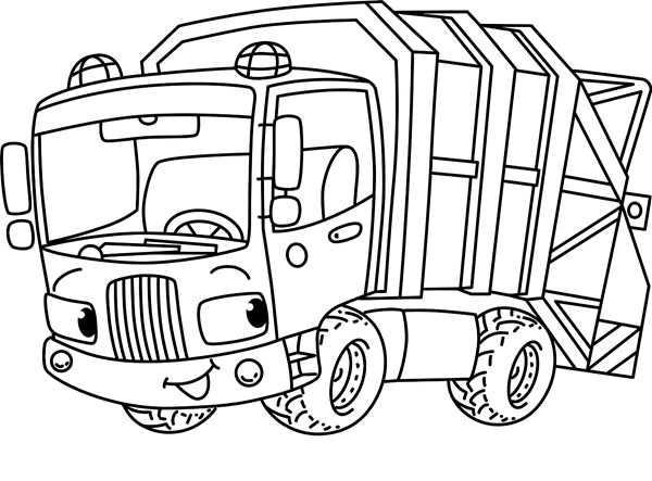 tranh tô màu xe chở rác 6