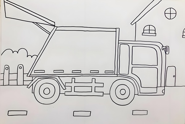 tranh tô màu xe chở rác 7