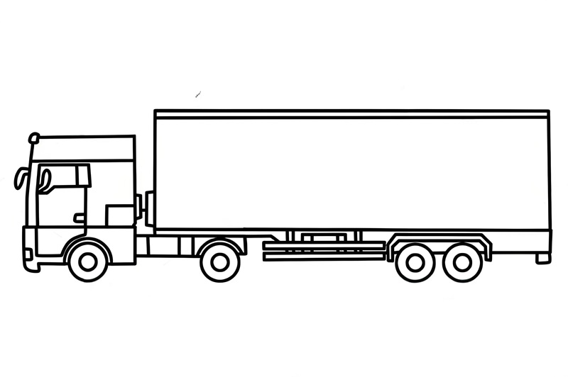 tranh tô màu xe container 1