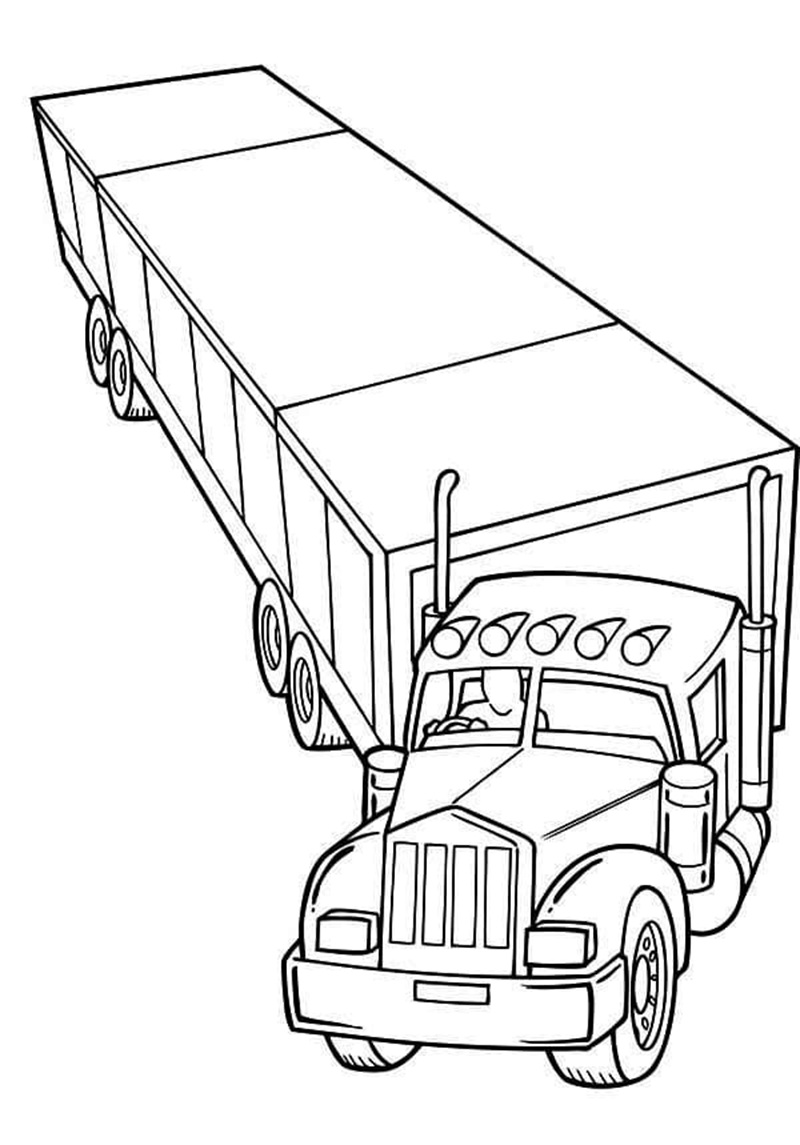tranh tô màu xe container 13