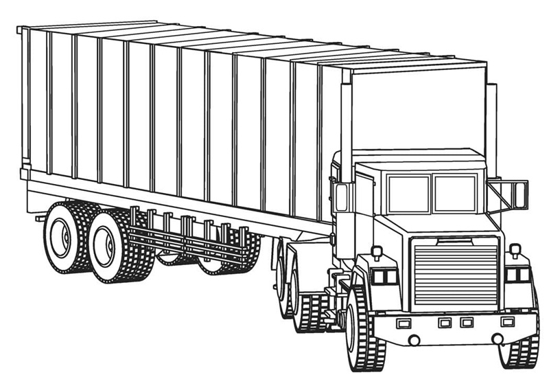 tranh tô màu xe container 15