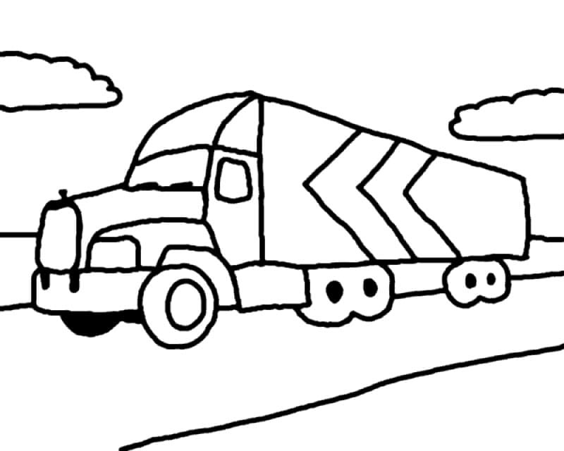 tranh tô màu xe container 25