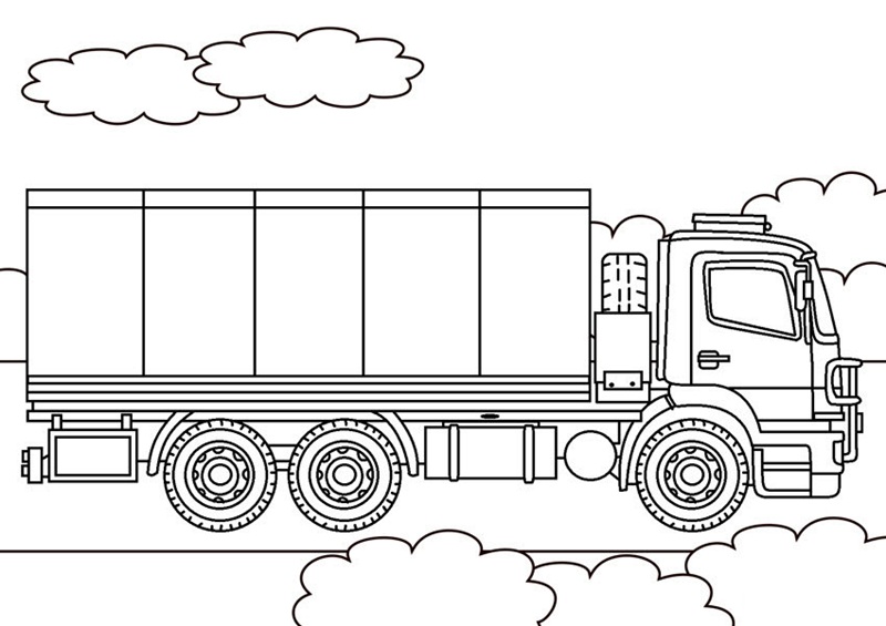 tranh tô màu xe container 34