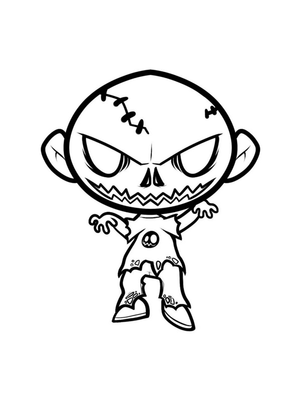 tranh tô màu zombie 10 