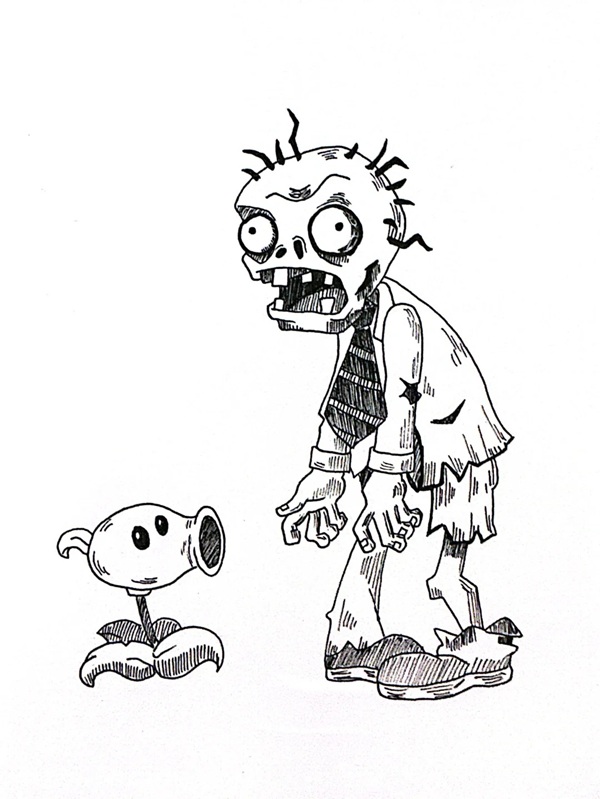 tranh tô màu zombie 16