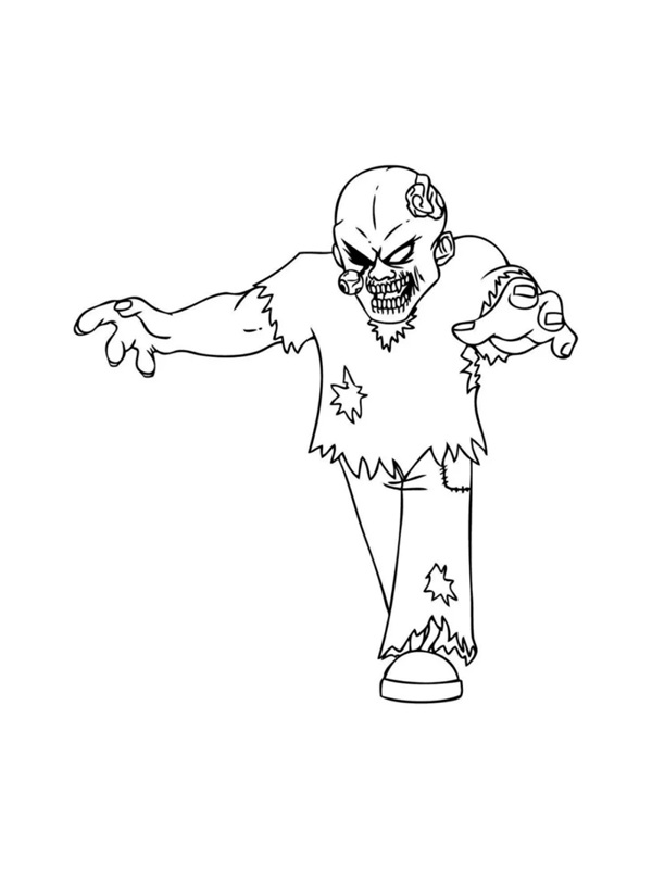 tranh tô màu zombie 7