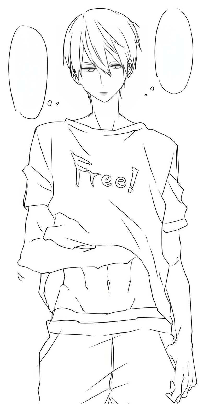 tranh tô màu anime boy cute 12