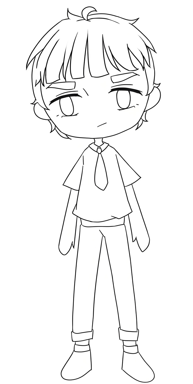 tranh tô màu anime boy cute 13