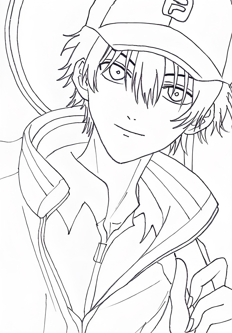 tranh tô màu anime boy cute 15