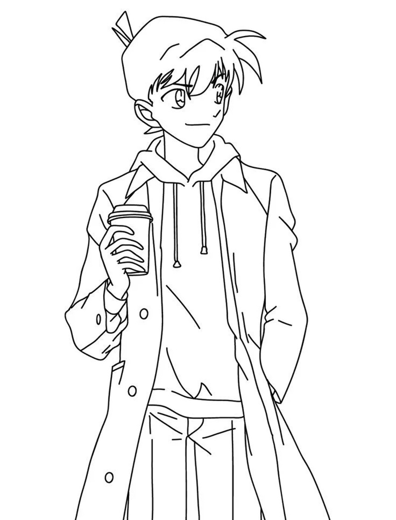 tranh tô màu anime boy cute 
