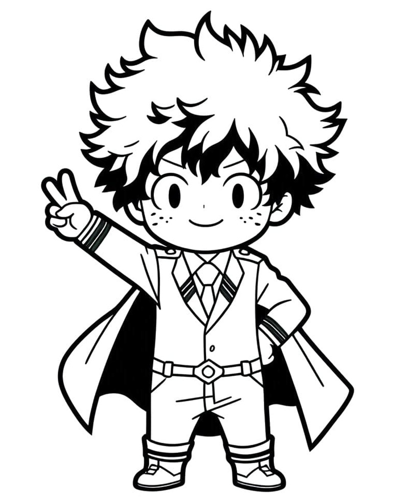 tranh tô màu anime chibi boy 