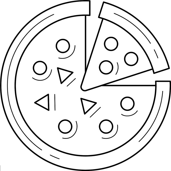 tranh tô màu bánh pizza 
