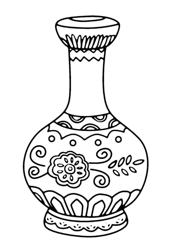 tranh tô màu chậu hoa 18
