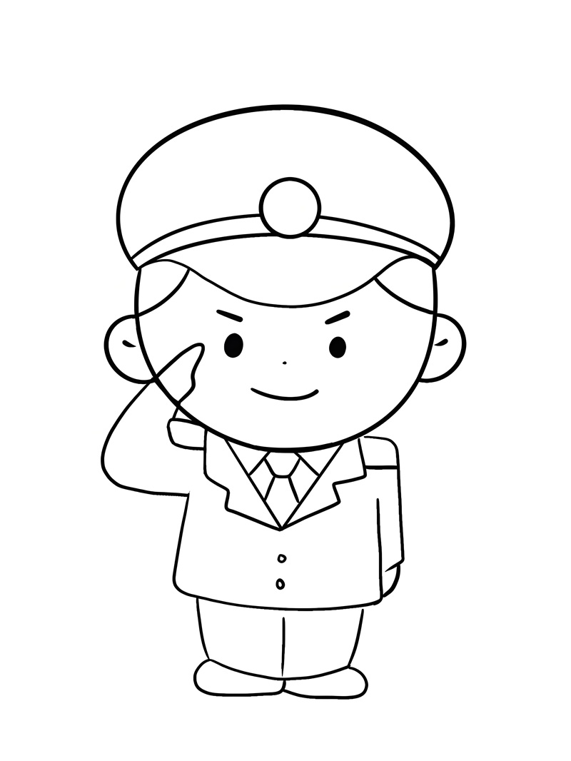 tranh tô màu chú cảnh sát giao thông