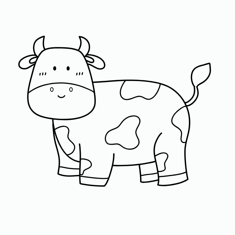 tranh tô màu con bò 1
