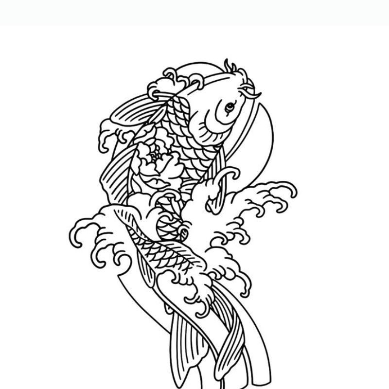 tranh tô màu con cá chép 29